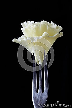Rosette of Swiss Cheese specialty Tete de Moine Stock Photo