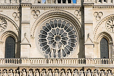 Rosettes of Notre Dame cathedral Stock Photo