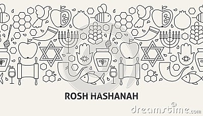 Rosh Hashanah Banner Concept Vector Illustration