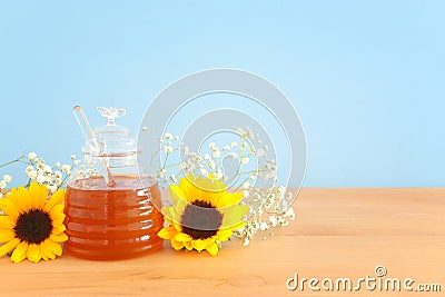 Rosh hashanah jewesh holiday concept - honey traditional holiday symbol Stock Photo