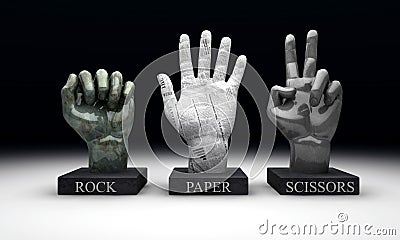 Roshambo - Rock Paper Scissors Stock Photo