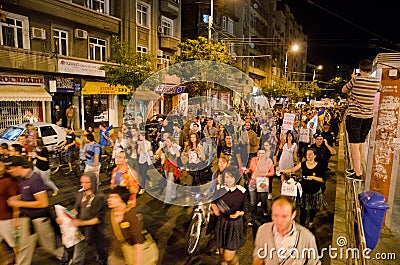 Rosia Montana Protest in Bucharest,Romania - 08 September(4) Editorial Stock Photo