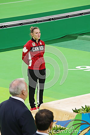 Rosie MacLennan, a Canadian trampoline gymnast in Rio2016 Editorial Stock Photo