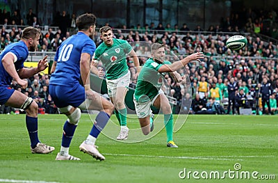 Ross Byrne - Guinness Six Nations Rugby Championship Editorial Stock Photo