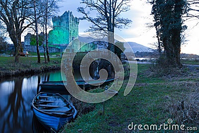 Ross castle at sunset. Killarney. Ireland Stock Photo