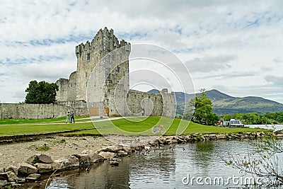Ross Castle, 15th-century tower house and keep on the edge of Lough Leane, in Killarney National Park, County Kerry, Ireland Editorial Stock Photo