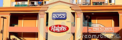 Ross and Ralphs Stores on Hollywood Blvd and Western Ave, Los Angeles California Editorial Stock Photo