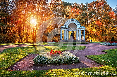 Monument to Maria Fedorovna in Pavlovsk Stock Photo