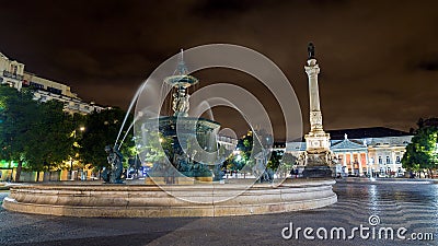 Rossio Square in Lisbon Stock Photo