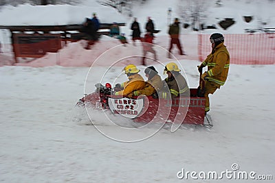 Rossland Winter Carnival Bobsled Editorial Stock Photo