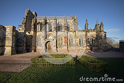 Rosslyn-Chapel, formerly known as the Collegiate Chapel of St Matthew, Roslin, Midlothian, Scotland, UK Stock Photo