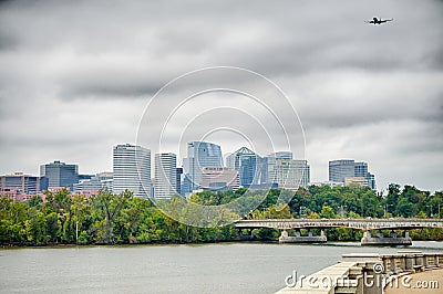 Rosslyn distric arlington skyline across river Editorial Stock Photo