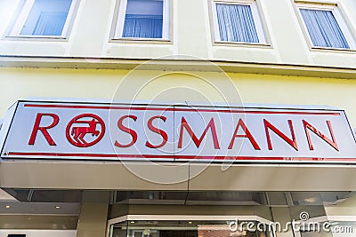 Rossmann drug store in Hansestadt Stade, Germany Editorial Stock Photo
