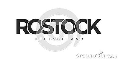 Rostock Deutschland, modern and creative vector illustration design featuring the city of Germany for travel banners, posters, and Vector Illustration