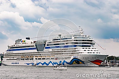 Rostock, Germany - August 2016: : cruise ship from aida in Warnemuende Editorial Stock Photo