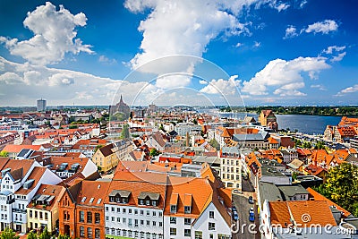 Rostock Germany Skyline Stock Photo