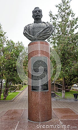 Monument to Semyon Budyonny on Pushkinskaya Street in the autum Editorial Stock Photo