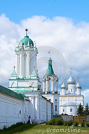 Rostov, Russia - June 10, 2023. The tower and the entrance to the Spaso-Yakovlevsky Monastery Editorial Stock Photo