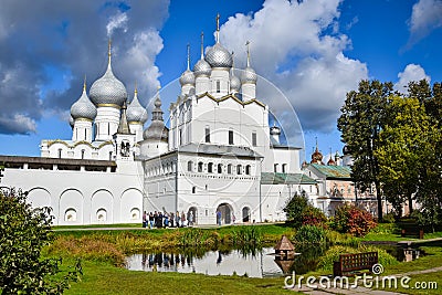 Scenic view of the Rostov Kremlin entrance tower Stock Photo