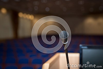 Rostrum in conference hall Stock Photo