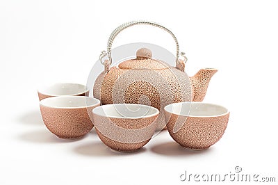 Rosy set for tea Stock Photo