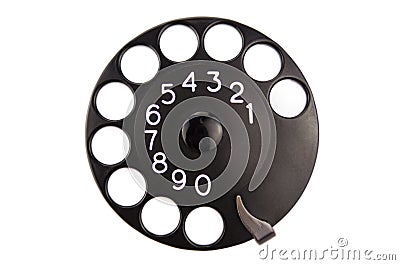 Rotary dial isolated without phone Stock Photo