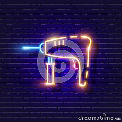 Rotary Hammer neon icon. Vector illustration for design. Repair tool glowing sign. Construction tools concept Vector Illustration