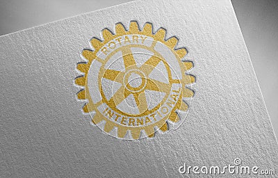 Rotary-international-7 on paper texture Editorial Stock Photo