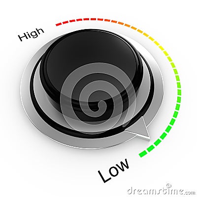 Rotary knob from high to low Cartoon Illustration