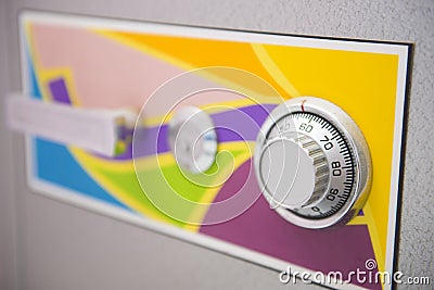 Rotary knob of safe for important document Stock Photo