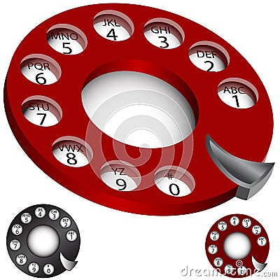 Rotary Phone Dial Set Vector Illustration