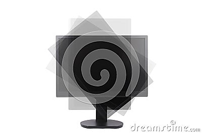 Rotatable lcd monitor Stock Photo