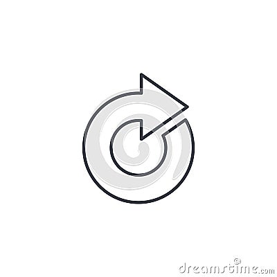 Rotate arrow, update thin line icon. Linear vector symbol Vector Illustration