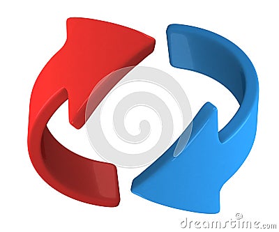 Rotate the blue arrow Stock Photo