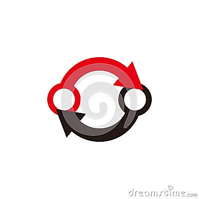 rotate linked arrows points colorful recycle logo vector Vector Illustration