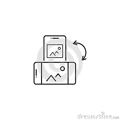 Rotate phone, change screen orientation icon Vector Illustration