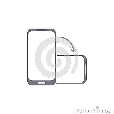 Rotate phone vector icon. Flip screen mobile phone device orientation symbol Vector Illustration