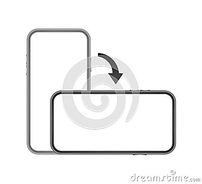 Rotate smartphone isolated icon. Device rotation symbol. Turn your device. Vector Illustration