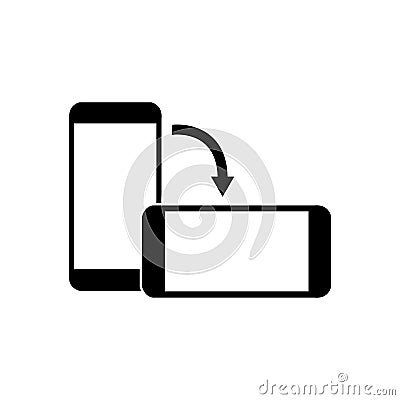 Rotate smartphone screen black icon 2. EPS 10 Vector Illustration