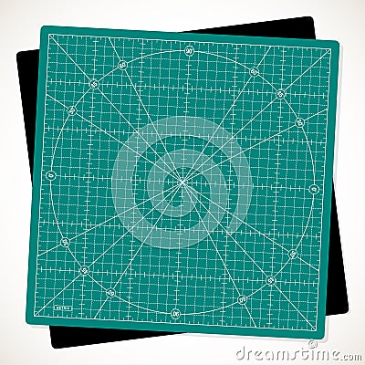 Rotated cutting mat for quilting, patchwork and craft Vector Illustration