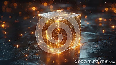 Rotating Cube Abstract Design Looping Animation Stock Photo