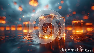 Rotating Cube Abstract Design - Seamless Looping 3D Animation Stock Photo