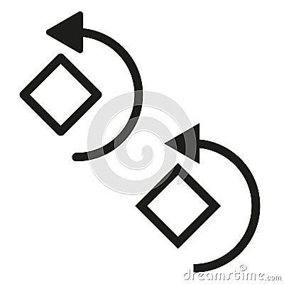Rotating diamond icons. Circular arrows. Dynamic motion. Vector symbols. Vector Illustration