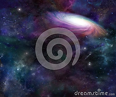 Rotating Galaxy in Deep Space Stock Photo