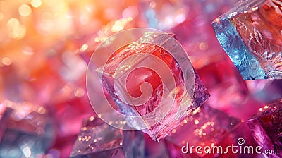 Rotating Glass Blocks in Abstract 3D Render - Seamless Loop Stock Photo