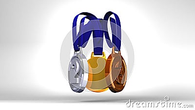 Rotating 3Medals On White Background royalty free illustration Rotating 3Medals On White Background royalty free illustration