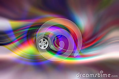 Rotating wheels Stock Photo