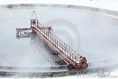 Rotation of filter in radial sedimentation tank Stock Photo