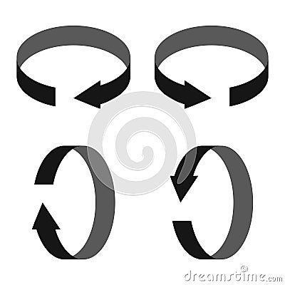 Rotation icon clockwise, counterclockwise, torque, arrow redo cancel physics force Vector Illustration