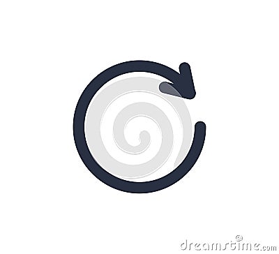 Rotation icon vector. Repeat or reload symbol icon illustration. Rotate arrow logo design inspiration. Vector Illustration